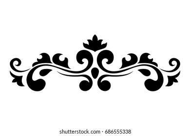 Ornamental Divider Black Vintage Decoration Element Stock Vector ...