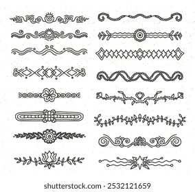 Ornamental divider collection on black colour