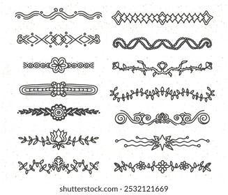 Ornamental divider collection on black colour