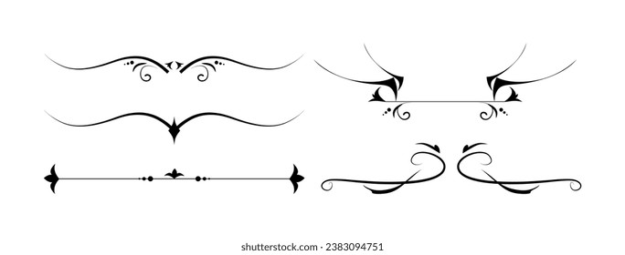 Ornamental dividers set on white background classic floral