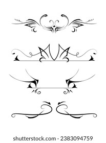 Ornamental dividers set on white background classic floral