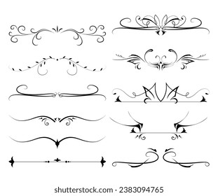 Ornamental dividers set on white background classic floral