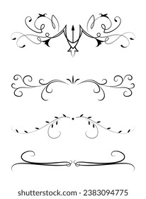 Ornamental dividers set on white background classic floral