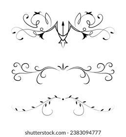 Ornamental dividers set on white background classic floral