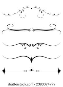 Ornamental dividers set on white background classic floral