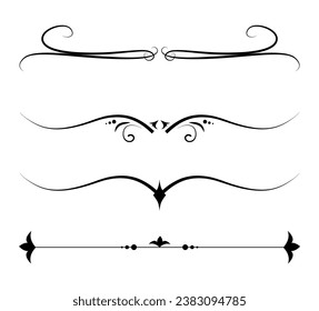 Ornamental dividers set on white background classic floral