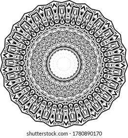 Ornamental diwali pattern. Mandala, Black and white tattoo design or pattern. Vector illustration