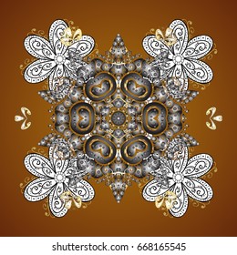 Ornamental doodle background. Vector nature ornamental pattern with abstract ornament. Vector round mandala in childish style.