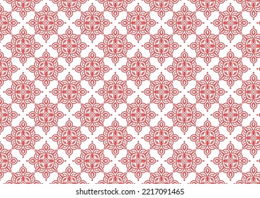Ornamental doodle mandala seamless pattern background vector template, Seamless pattern with paisley, mandala, and floral motif for wallpaper