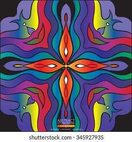 Ornamental Doodle Symmetrical background for design. 