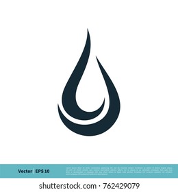 Ornamental Drop Water Icon Vector Logo Template Illustration Design. Vector EPS 10.