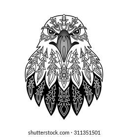 Ornamental Eagle. Vector illustration for textile prints, tattoo, signs, web and graphic design