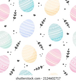 Ornamental Easter egg seamless pattern. Spring holiday background