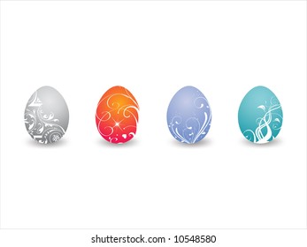 ornamental easter eggs vector illustration