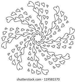 Ornamental element with cute hearts