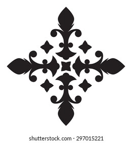 Ornamental element isolated on white background. Ornamental pattern for wedding invitations, certificates, greeting cards. Design element for decorations. Vector illustration.