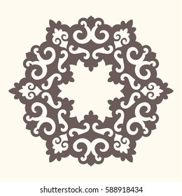 Ornamental element in oriental style.Tatar motif. Eastern pattern. Mandala design. Circular form