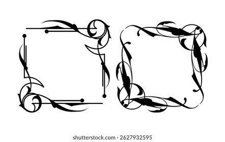 Ornamental elments collection on black colour