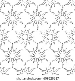 Ornamental ethnic black and white pattern. Background can be used for wallpaper, pattern fills, textile, fabric, wrapping, surface textures, coloring book for adults and kids.