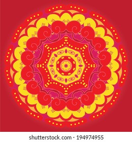 Ornamental ethnic mandala. Round vector pattern