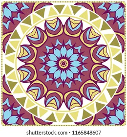 Ornamental ethnic pattern. For fashion design, shawl, textile, bandanna, print, invitation card. Vector illustration.