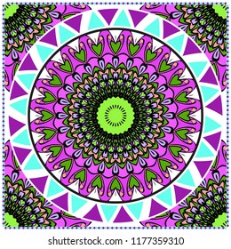 Ornamental ethnic pattern. For fashion design, shawl, textile, bandanna, print, invitation card. Vector illustration.