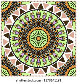 Ornamental ethnic pattern. For fashion design, shawl, textile, bandanna, print, invitation card. Vector illustration.