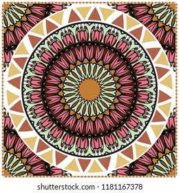 Ornamental ethnic pattern. For fashion design, shawl, textile, bandanna, print, invitation card. Vector illustration.