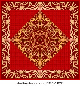 Ornamental ethnic pattern. For fashion design, shawl, textile, bandanna, print, invitation card. Vector illustration.