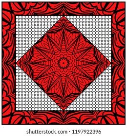 Ornamental ethnic pattern. For fashion design, shawl, textile, bandanna, print, invitation card. Vector illustration.