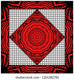 Ornamental ethnic pattern. For fashion design, shawl, textile, bandanna, print, invitation card. Vector illustration.