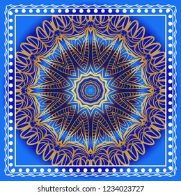 Ornamental ethnic pattern. For fashion design, shawl, textile, bandanna, print, invitation card. Vector illustration.