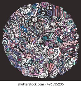 Ornamental ethnic pattern. Floral background can be used for wallpaper, pattern fills, textile, fabric, wrapping, surface textures, coloring book for adults and kids.