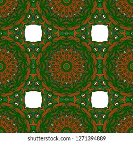 Ornamental Ethnic Seamless Floral Pattern. For Fashion Design, Shawl, Textile, Bandanna, Print, Invitation Card. Vector Illustration.