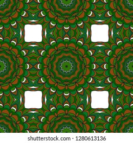 Ornamental Ethnic Seamless Floral Pattern. For Fashion Design, Shawl, Textile, Bandanna, Print, Invitation Card. Vector Illustration.