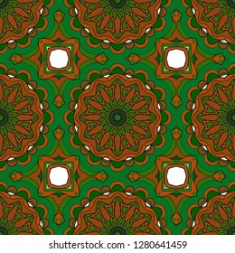 Ornamental Ethnic Seamless Floral Pattern. For Fashion Design, Shawl, Textile, Bandanna, Print, Invitation Card. Vector Illustration.