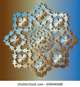 Ornamental Fantasy in Metallic Color. Vector illustration