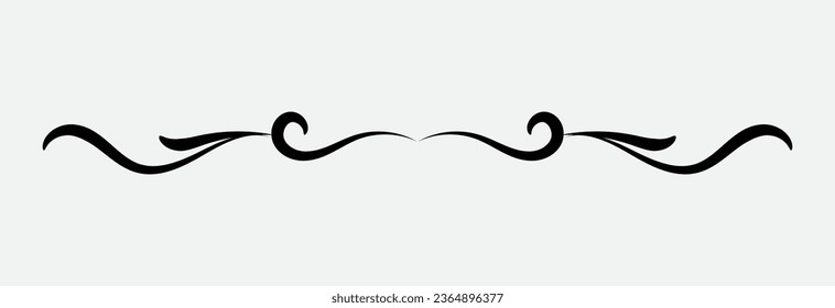 ornamental filigree flourish and thin divider. Classical vintage element