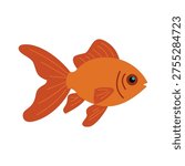 
ornamental fish icon orange vector illustration