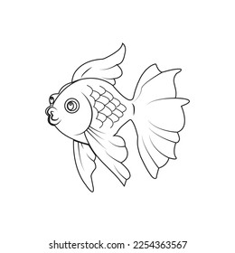 Zierfisch-Symbol, Vektorgrafik, einfaches Design