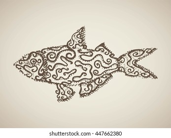 ornamental fish. vector drawing