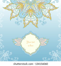 Ornamental floral background. Eps8 vector card.