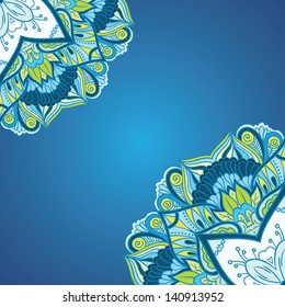 Ornamental floral background. Eps8 vector card.