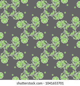  Ornamental floral background. Seamless pattern for your design wallpapers, pattern fills, web page backgrounds, surface textures.