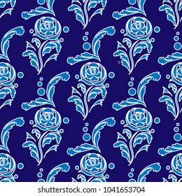 Ornamental floral background. Seamless pattern for your design wallpapers, pattern fills, web page backgrounds, surface textures.