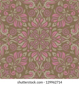 Ornamental floral background. Seamless pattern for your design wallpapers, pattern fills, web page backgrounds, surface textures.