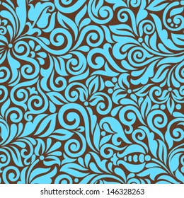 Ornamental floral background. Seamless pattern for your design wallpapers, pattern fills, web page backgrounds, surface textures.