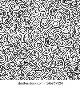 Ornamental floral background. Seamless pattern for your design wallpapers, pattern fills, web page backgrounds, surface textures.