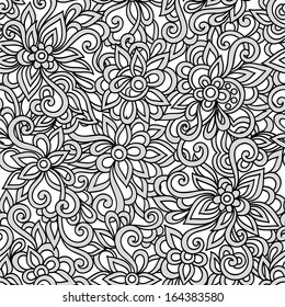 Ornamental floral background. Seamless pattern for your design wallpapers, pattern fills, web page backgrounds, surface textures.