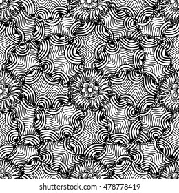 Ornamental floral background. Seamless pattern for your design wallpapers, pattern fills, web page backgrounds, surface textures.